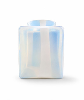 95mm Opalescent Art Deco Cube Shade with White Stripe 75mm Fitter Neck 95mm Opalescent Art Deco Cube Shade with White Stripe 75mm Fitter Neck