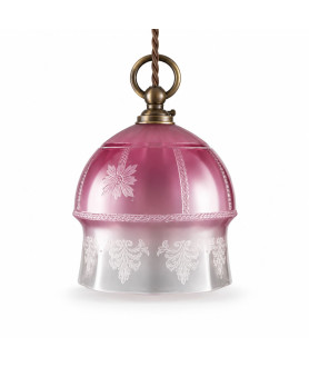 Complete Pendant with Cranberry Shade Complete Pendant with Cranberry Shade