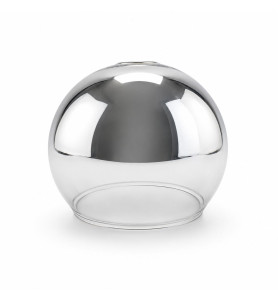 100mm Clear Globe part Mirrored with 18mm Fitter Hole and 75mm Second Hole