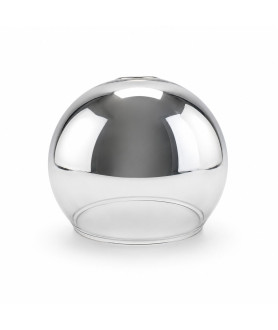 100mm Clear Globe part Mirrored with 18mm Fitter Hole and 75mm Second Hole