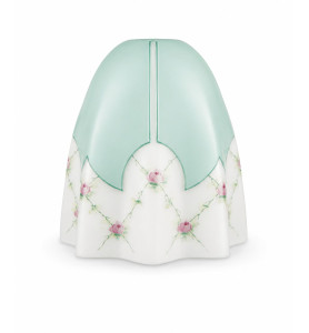 1950's Teal Tulip Shade with Rose Pattern and 30mm Fitter Hole