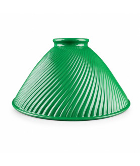 Green Ribbed Coolie Light Shade with 80mm Fitter Neck Green Ribbed Coolie Light Shade with 80mm Fitter Neck