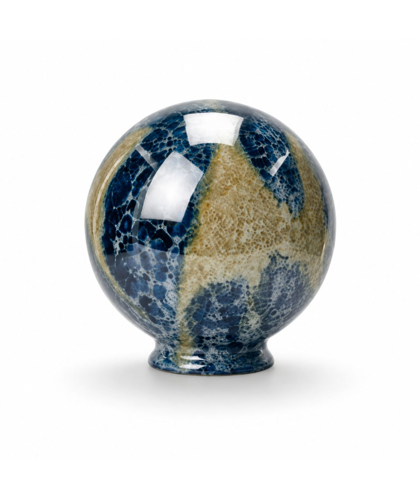 150mm Blue / Amber Marble Globe with 80mm Fitter Neck 150mm Blue / Amber Marble Globe with 80mm Fitter Neck