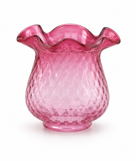 100mm Base Original Cranberry Textured Patterned Oil Lamp Shade