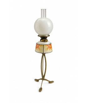 Complete Art Deco Oil Lamp with Starburst Font