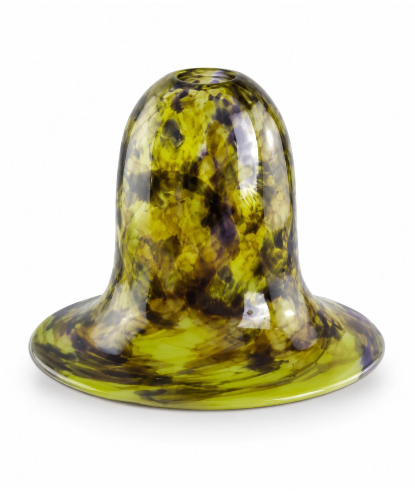 Yellow, Green and Purple Pattered Vaseline Tulip Light Shade with 30mm Fitter Hole Yellow, Green and Purple Pattered Vaseline Tulip Light Shade with 30mm Fitter Hole