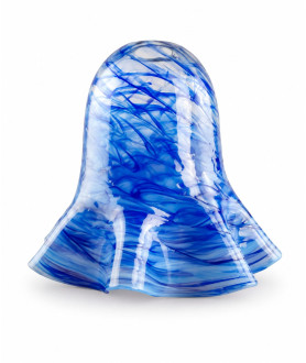 Blue Swirl Frilled Vaseline Tulip Light Shade with 30mm Fitter Hole
