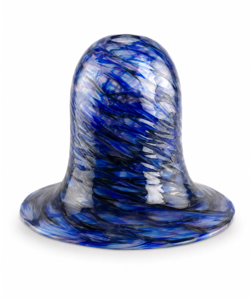 Swirled Blue Frilled Vaseline Tulip Light Shade with 30mm Fitter Hole Swirled Blue Frilled Vaseline Tulip Light Shade with 30mm Fitter Hole