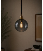 250mm Smoked Glass Globe Shade with 40mm Fitter Hole & 100mm Second Hole