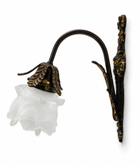 Hungarian Wall Bracket Complete with Satin Frilled Tulip Shade