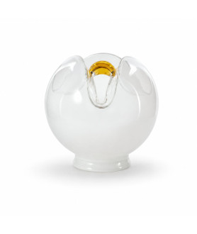 150mm Opalescent Globe with Patterned Amber Tip and 80mm Fitter Neck 150mm Opalescent Globe with Patterned Amber Tip and 80mm Fitter Neck