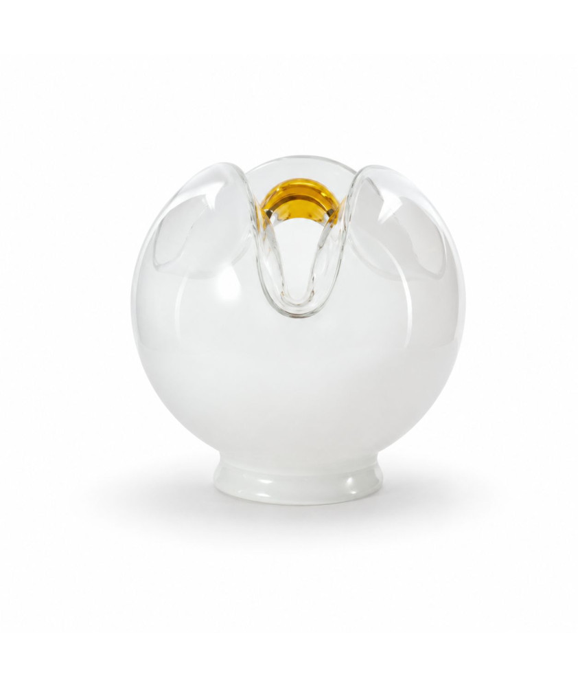 150mm Opalescent Globe with Patterned Amber Tip and 80mm Fitter Neck 150mm Opalescent Globe with Patterned Amber Tip and 80mm Fitter Neck