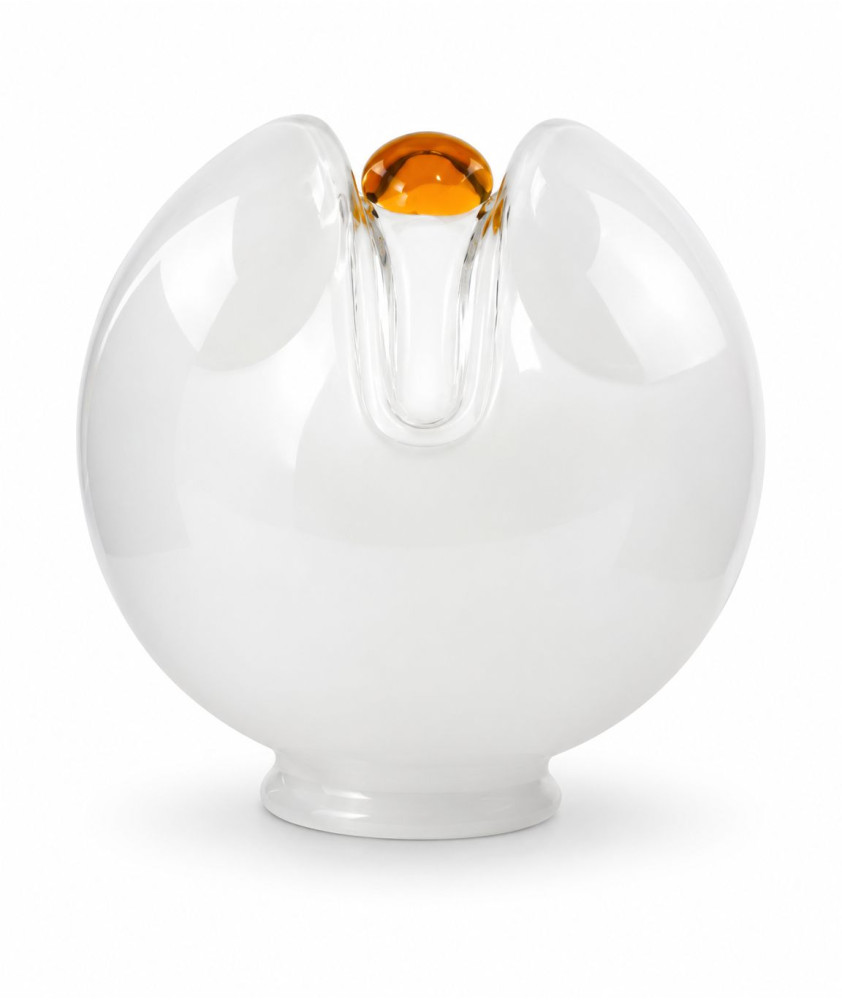 250mm Opalescent Globe with Patterned Amber Tip and 80mm Fitter Neck 250mm Opalescent Globe with Patterned Amber Tip and 80mm Fitter Neck