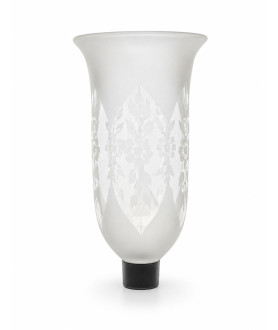 Frosted Hurricane Shade with Floral and Diamond Pattern and 40mm Base Frosted Hurricane Shade with Floral and Diamond Pattern and 40mm Base