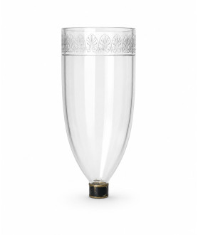 Clear hurricane Shade with Floral Tip and 38mm Base Clear hurricane Shade with Floral Tip and 38mm Base