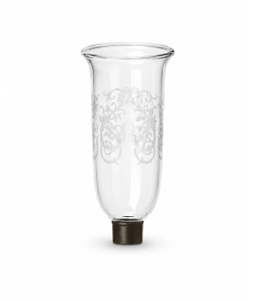 Clear hurricane Shade with Swirl Pattern and 40mm Base Clear hurricane Shade with Swirl Pattern and 40mm Base