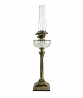 Complete Column Oil Lamp with No: 2 Hinks Burner