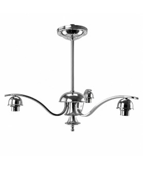 3 Arm Art Deco Chrome Chandelier Light