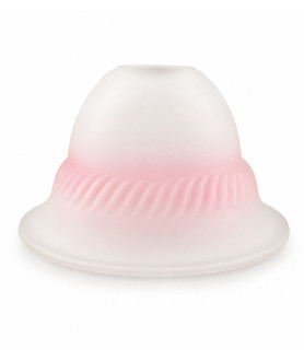 Frosted/Mottled Tulip Light Shade with Pink Stitch Pattern and 30mm Fitter Hole