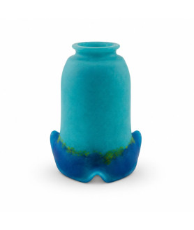 Turquoise Pate De Verre Tulip Light Shade with 55mm Fitter Neck