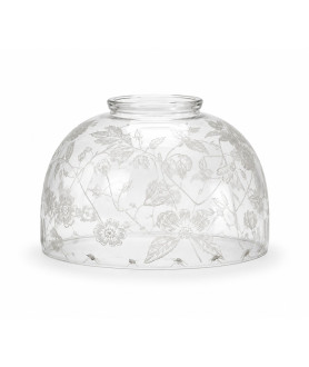 Clear Floral Patterned Gas Shade with 65mm Fitter Neck