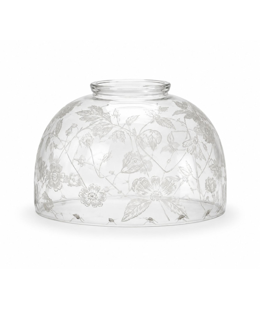 Clear Floral Patterned Gas Shade with 65mm Fitter Neck Clear Floral Patterned Gas Shade with 65mm Fitter Neck