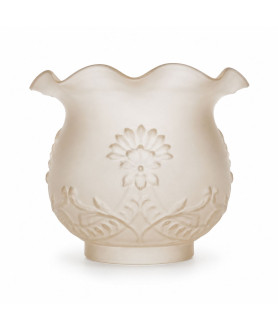 100mm Base Pink Oil Lamp Shade with Embossed Floral Pattern 100mm Base Pink Oil Lamp Shade with Embossed Floral Pattern