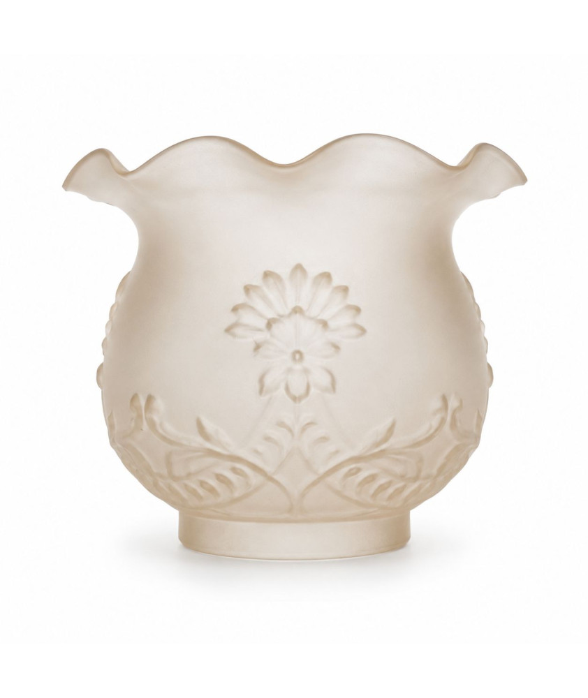 100mm Base Pink Oil Lamp Shade with Embossed Floral Pattern 100mm Base Pink Oil Lamp Shade with Embossed Floral Pattern