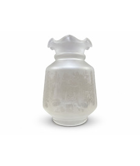 115mm Base Frilled and Floral Oil Lamp Shade 115mm Base Frilled and Floral Oil Lamp Shade