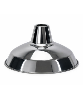 Chrome Metal Coolie Light shade with 42mm Fitter Hole