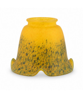 Small Yellow Mottled Bell Shade with 55mm Fitter Neck Small Yellow Mottled Bell Shade with 55mm Fitter Neck