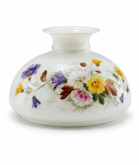 305mm Base Original Opal Floral Oil Lamp Vesta Shade