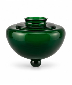 Green Glass Oil Lamp Font with 27mm Fitting