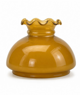 187mm Base Frilled Top Cognac Vesta Oil Lamp Shade