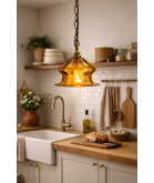 Vintage Amber Flat Cap Shade with 30mm Fitter Hole