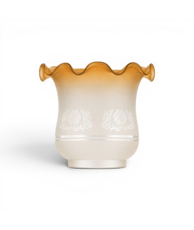 Amber Tipped Tulip Oil Lamp Shade with 100mm base