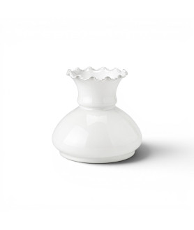 Opal Oil Lamp Vesta Shade with frilled top and 140mm base