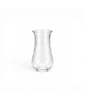 Crystal Cut Hurricane Glass Shade with 57mm base