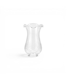 Crystal Cut Hurricane Shade with Wavy Rim and 50mm Base