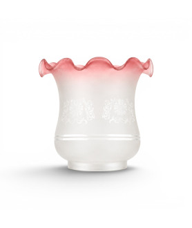 Pink Tipped Tulip Oil Lamp Shade with 100mm Base Pink Tipped Tulip Oil Lamp Shade with 100mm Base