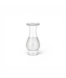 Frilled Top Oil Lamp Chimney with Etched Pattern and 63mm Base
