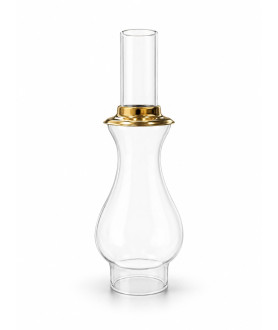 52mm Base Oil Lamp Chimney with Brass Cap 52mm Base Oil Lamp Chimney with Brass Cap