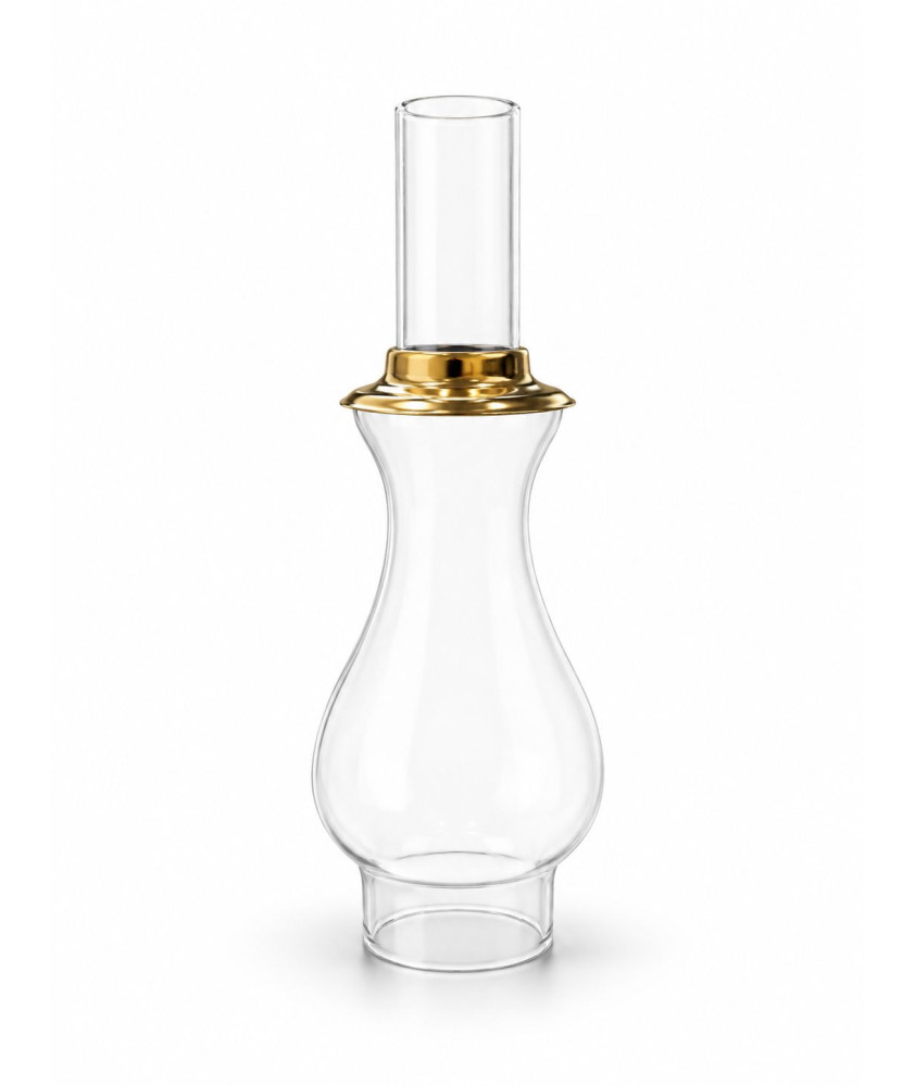 52mm Base Oil Lamp Chimney with Brass Cap 52mm Base Oil Lamp Chimney with Brass Cap