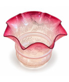 Original Cranberry Victorian Oil Lamp Shade with 100mm Base