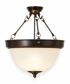 Prismatic Frosted Dome Uplighter Antique Bronze Finish