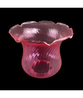 Cranberry/Pink Tulip Oil Lamp Shade 100mm Base