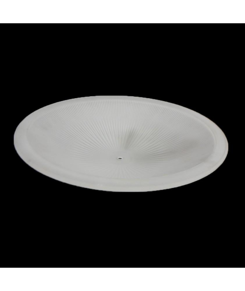 400mm Etched Grooved Flush Ceiling Bowl Light Shade with 10mm Centre Hole