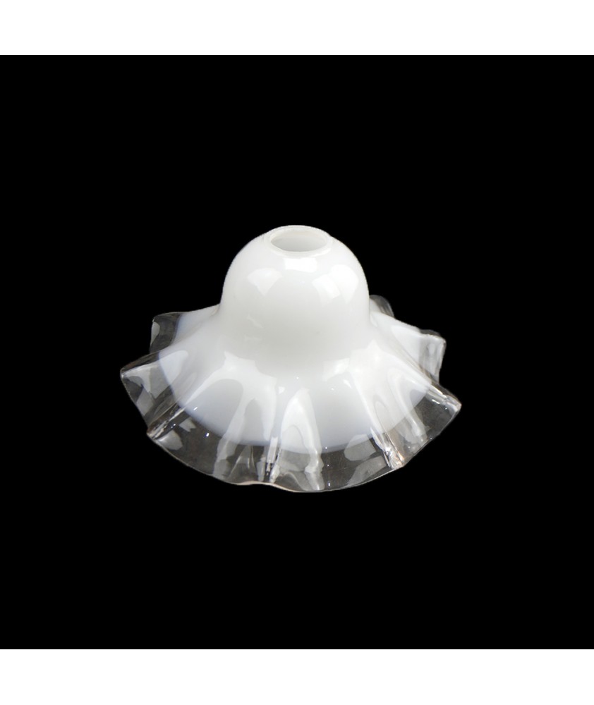Opalescent to Clear frilled Tulip Light Shade with 28mm Fitter Hole