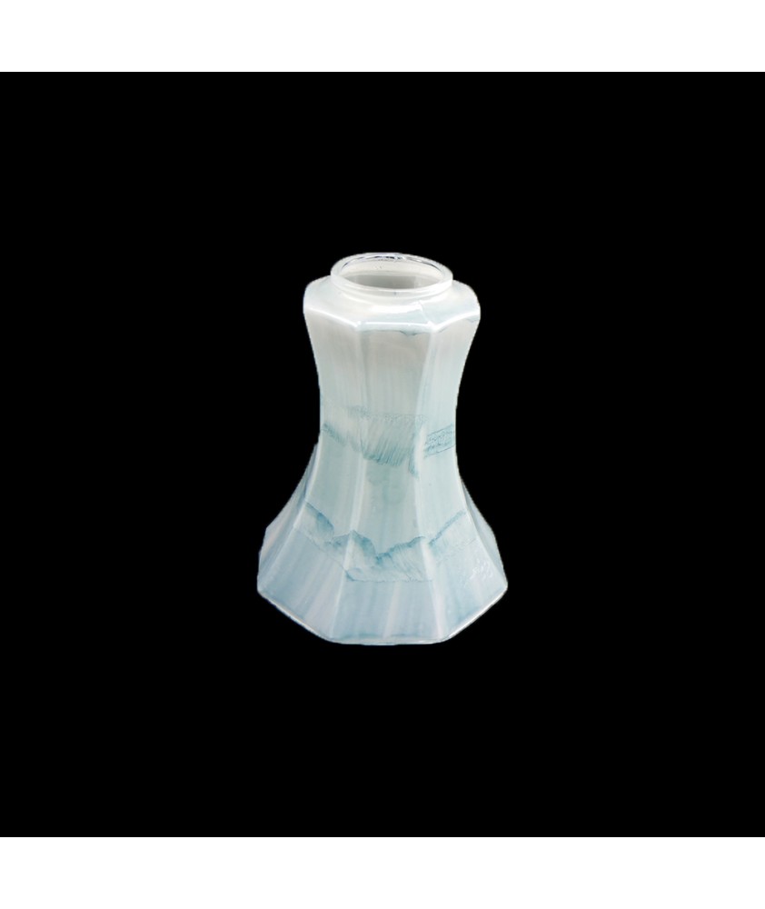 Blue Octagonal Tulip Light Shade with 50mm Fitter Neck