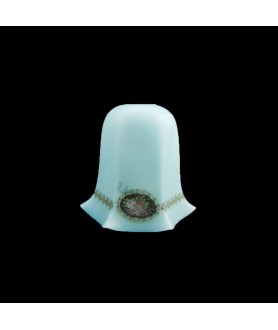 Light Blue Tulip Light Shade with Floral Design and 28mm Fitter Hole